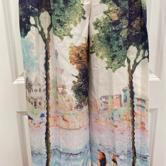 House of Maguie Tropical Mode Palm Print Utility Pockets Flared TrousersJumpsuit - Picture 8 of 17